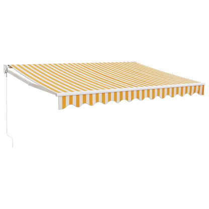 Tenda Retrattile Gialla e Bianca 3,5x2,5 m Tessuto e Alluminio