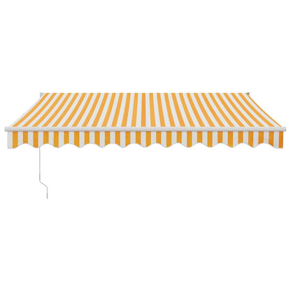 Tenda Retrattile Gialla e Bianca 3,5x2,5 m Tessuto e Alluminio