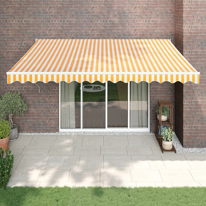 Tenda Retrattile Gialla e Bianca 4,5x3 m in Tessuto e Alluminio