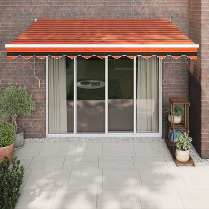 Tenda Retrattile Arancione Marrone 3,5x2,5m Tessuto e Alluminio