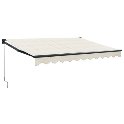 Tenda da Sole Retrattile Crema 3,5x2,5 m in Tessuto e Alluminio