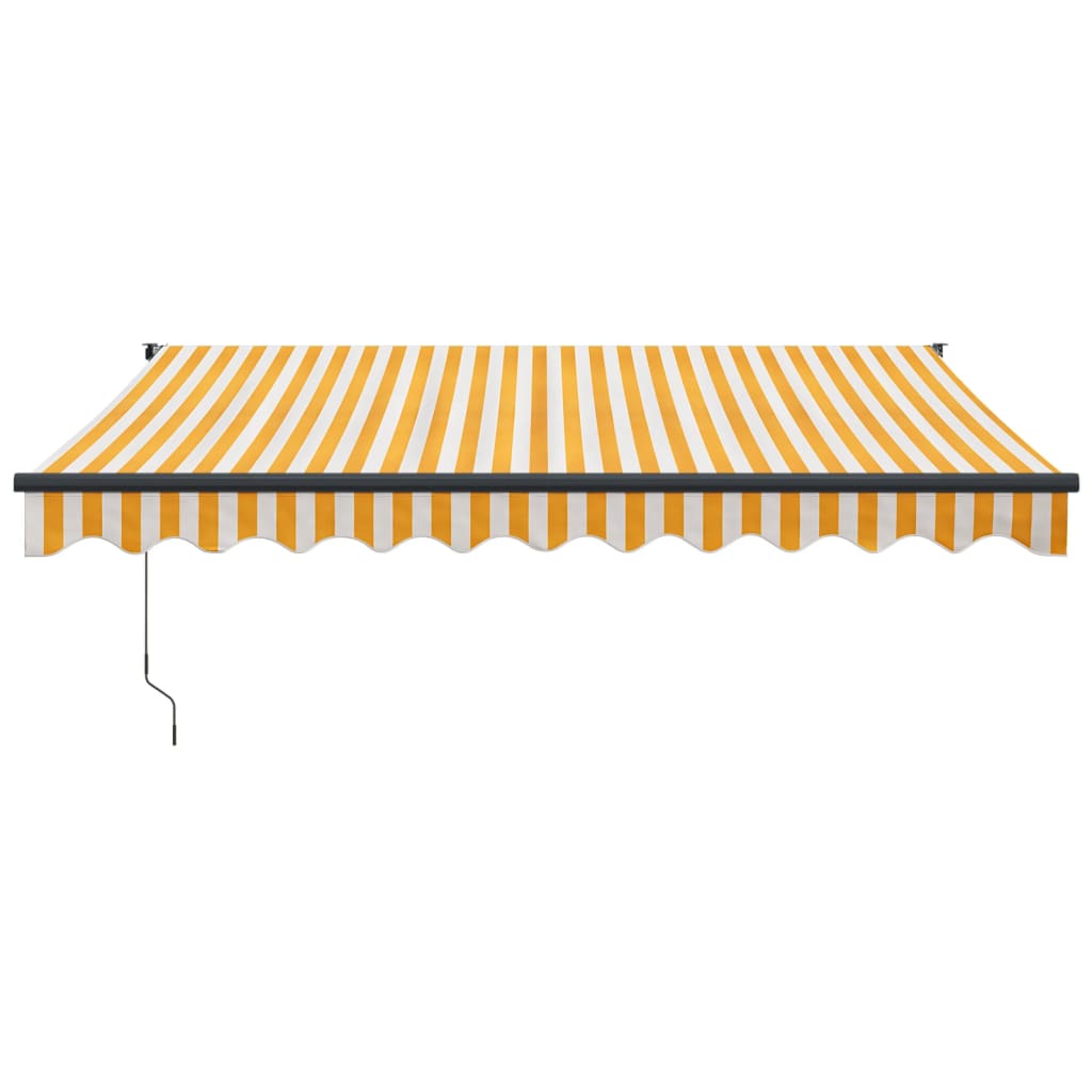 Tenda Retrattile Gialla e Bianca 3,5x2,5 m Tessuto e Alluminio