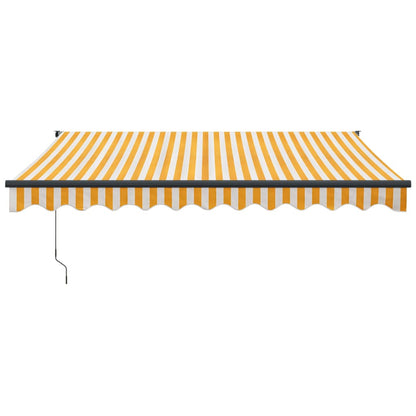 Tenda Retrattile Gialla e Bianca 3,5x2,5 m Tessuto e Alluminio