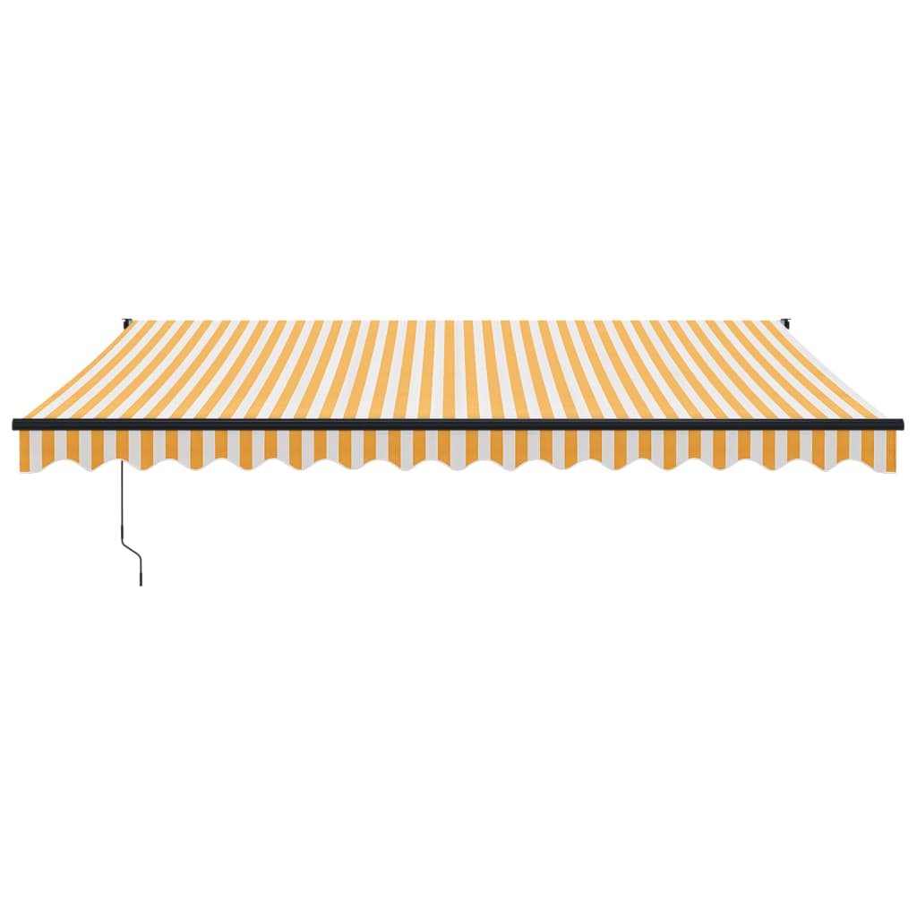 Tenda Retrattile Gialla e Bianca 4,5x3 m in Tessuto e Alluminio
