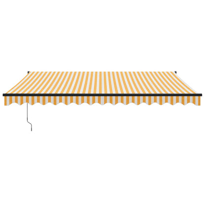 Tenda Retrattile Gialla e Bianca 4,5x3 m in Tessuto e Alluminio