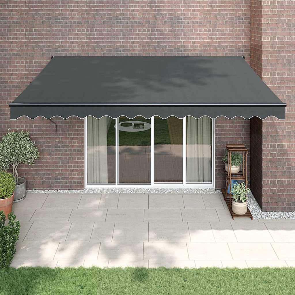 Tenda da Sole Retrattile Antracite 4,5x3 m Tessuto e Alluminio