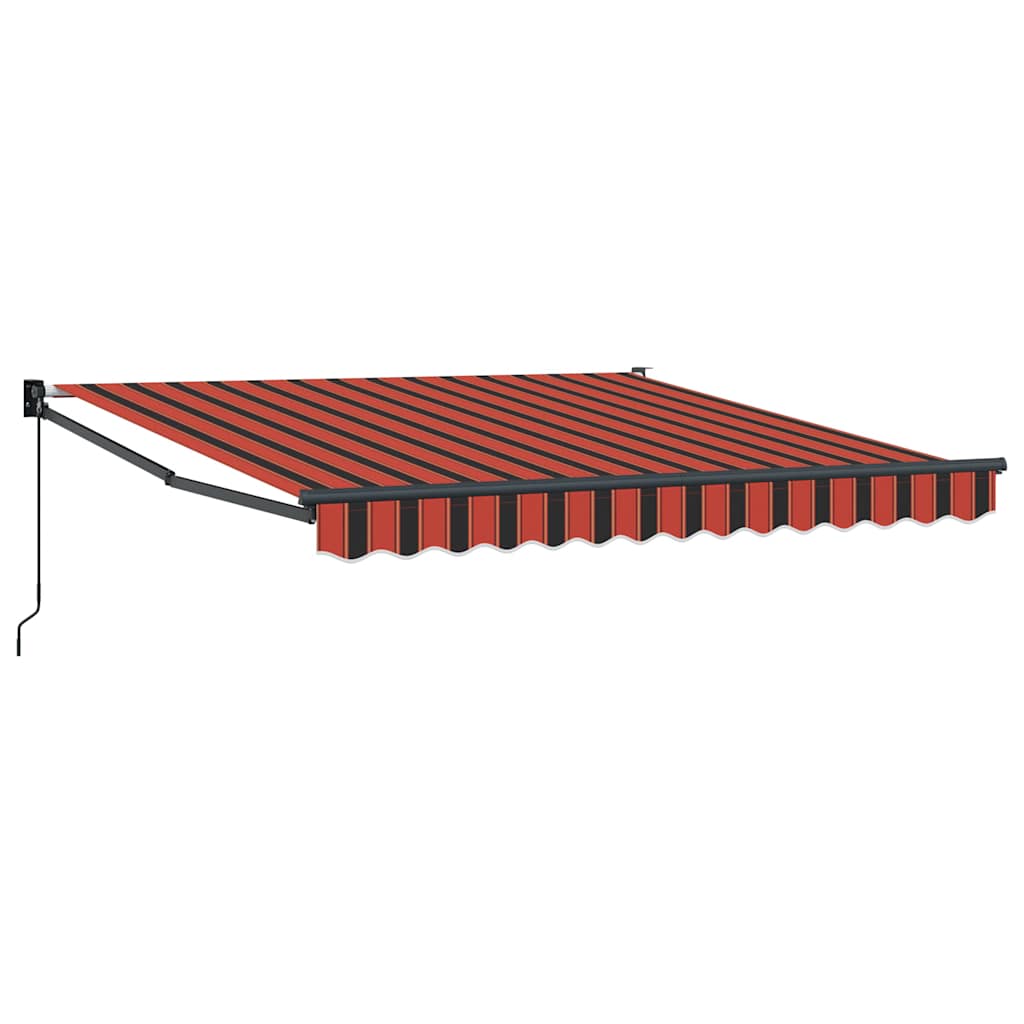 Tenda Retrattile Arancione Marrone 3,5x2,5m Tessuto e Alluminio