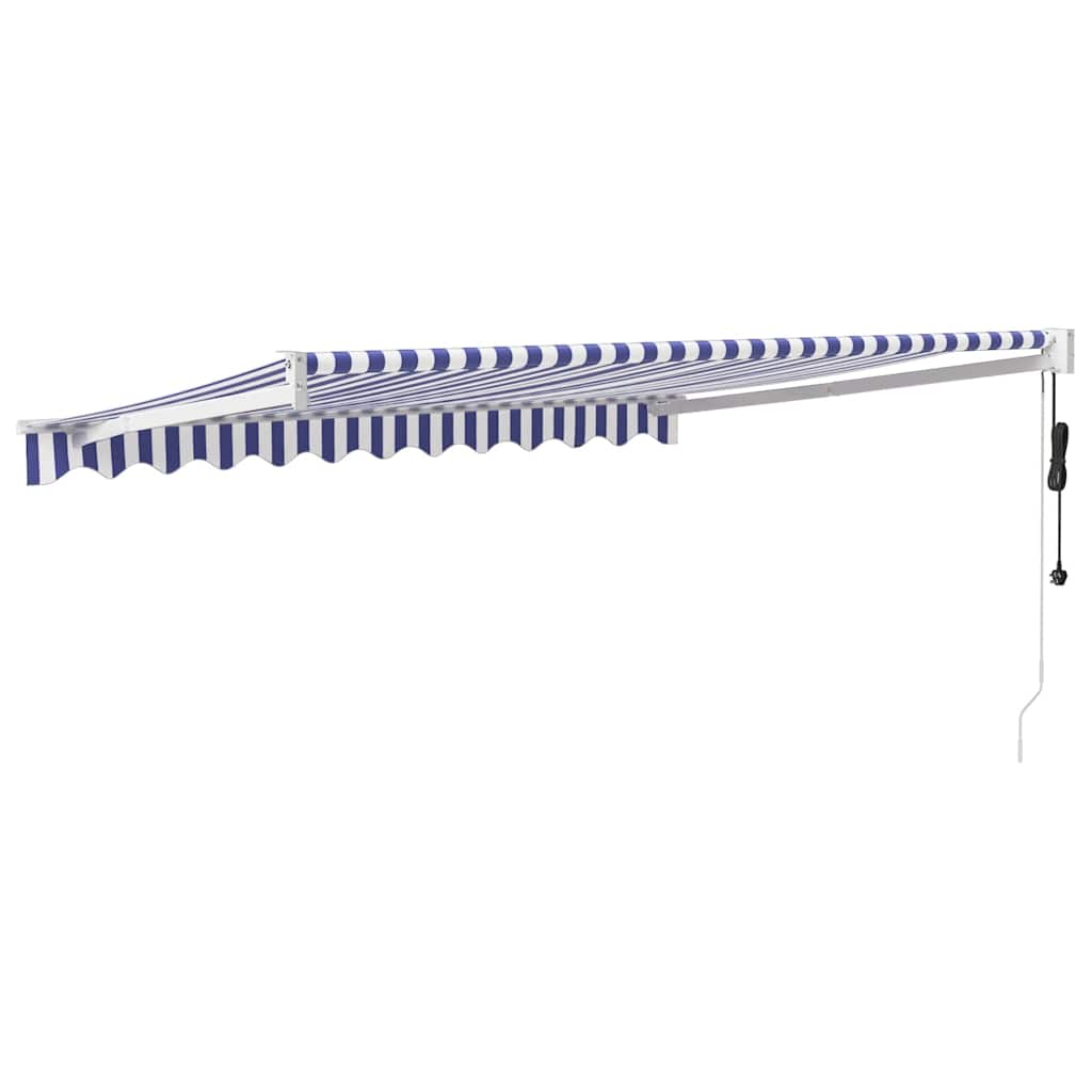Tenda Sole Automatica Retrattile Blu e Bianca 3x2,5 m