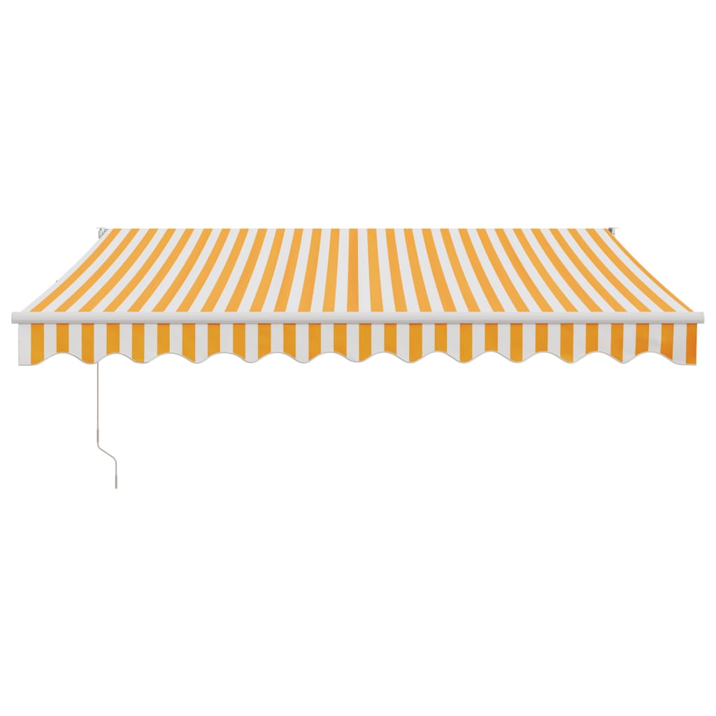 Tenda Sole Automatica Retrattile Gialla e Bianca 3,5x2,5 m