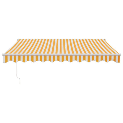 Tenda Sole Automatica Retrattile Gialla e Bianca 3,5x2,5 m