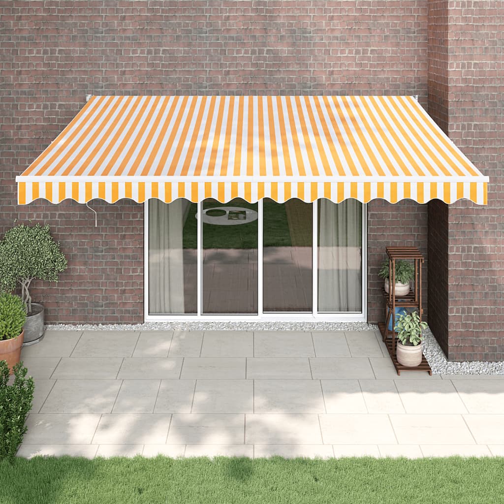 Tenda Sole Automatica Retrattile Gialla e Bianca 4x3 m