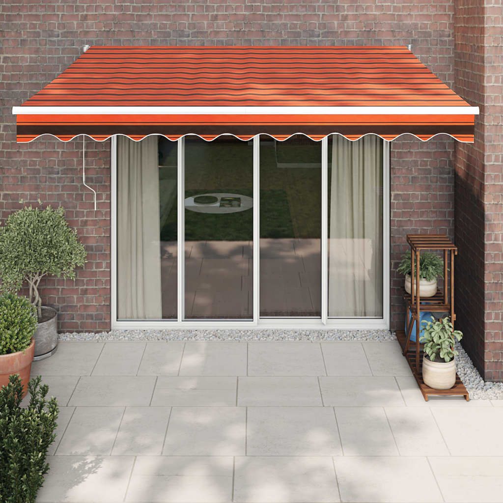 Tenda Sole Automatica Retrattile Arancione e Marrone 3x2,5 m