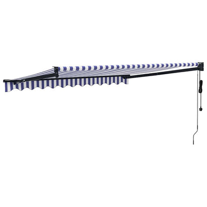 Tenda Sole Automatica Retrattile Blu e Bianca 3,5x2,5 m