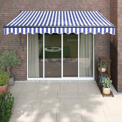 Tenda Sole Automatica Retrattile Blu e Bianca 3,5x2,5 m