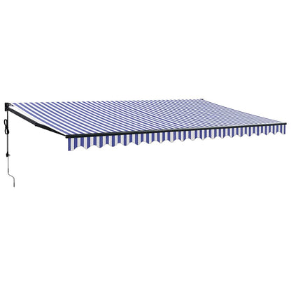 Tenda Sole Automatica Retrattile Blu e Bianca 5x3 m