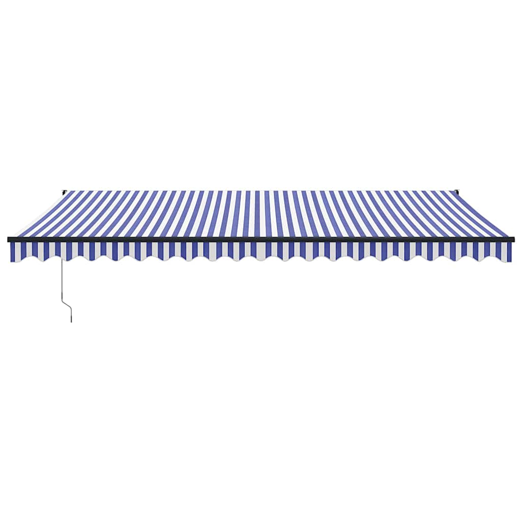 Tenda Sole Automatica Retrattile Blu e Bianca 5x3 m