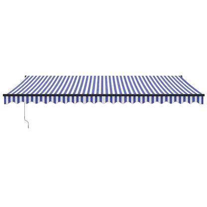 Tenda Sole Automatica Retrattile Blu e Bianca 5x3 m