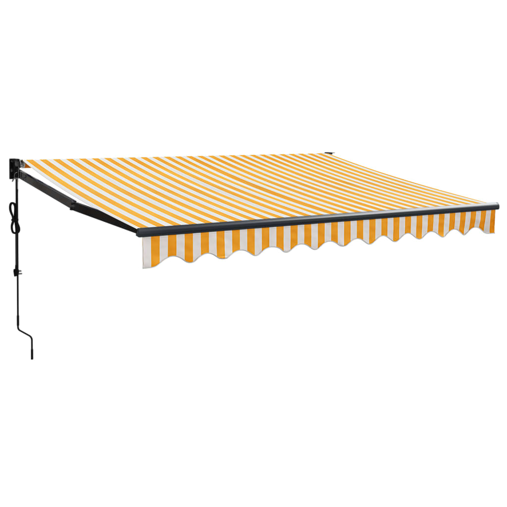 Tenda Sole Automatica Retrattile Gialla e Bianca 3x2,5 m