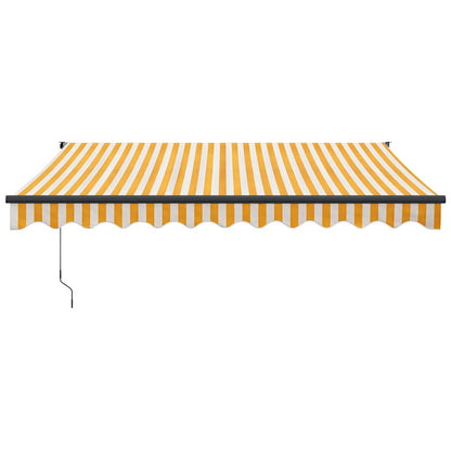 Tenda Sole Automatica Retrattile Gialla e Bianca 3,5x2,5 m