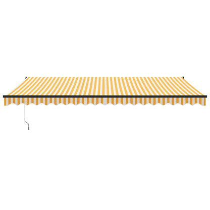 Tenda Sole Automatica Retrattile Gialla e Bianca 5x3 m