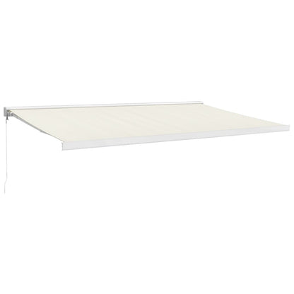 Tenda da Sole Retrattile Crema 5x3 m in Tessuto e Alluminio