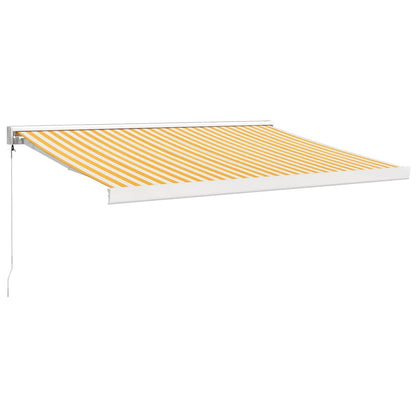 Tenda Retrattile Gialla e Bianca 3x2,5 m in Tessuto e Alluminio