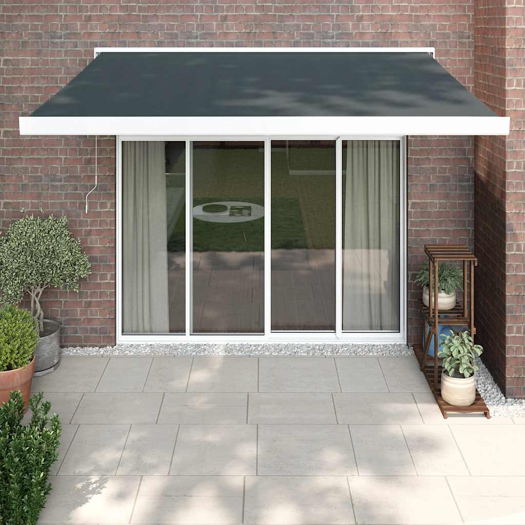 Tenda da Sole Retrattile Antracite 3,5x2,5m Tessuto e Alluminio
