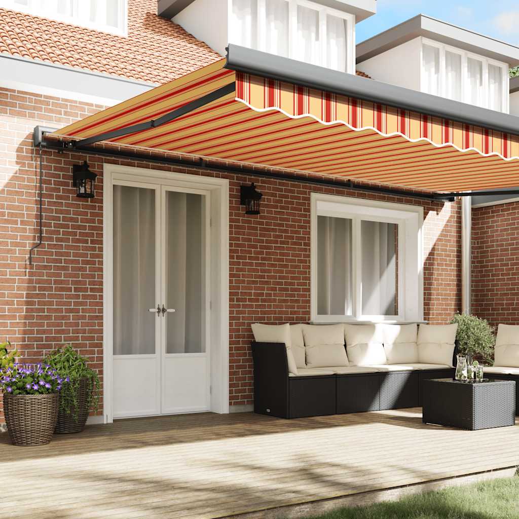 Tenda Retrattile Gialla e Bianca 4,5x3 m in Tessuto e Alluminio