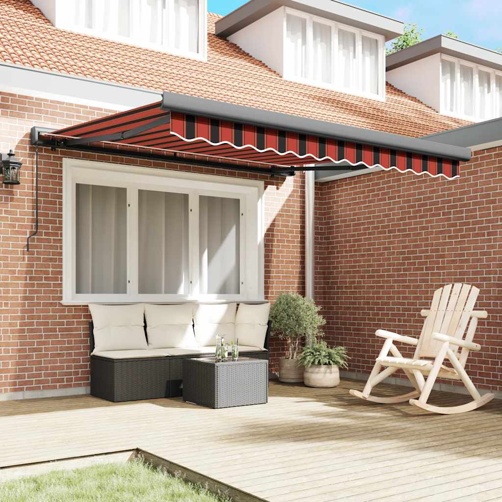 Tenda Retrattile Arancione e Marrone 3x2,5m Tessuto e Alluminio