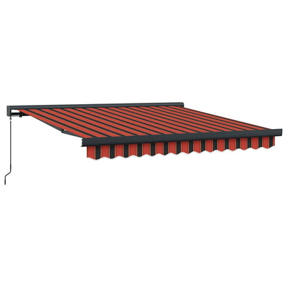 Tenda Retrattile Arancione Marrone 3,5x2,5m Tessuto e Alluminio