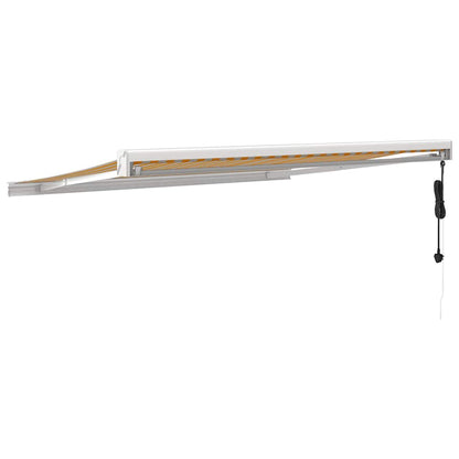 Tenda Retrattile Gialla e Bianca 3x2,5 m in Tessuto e Alluminio