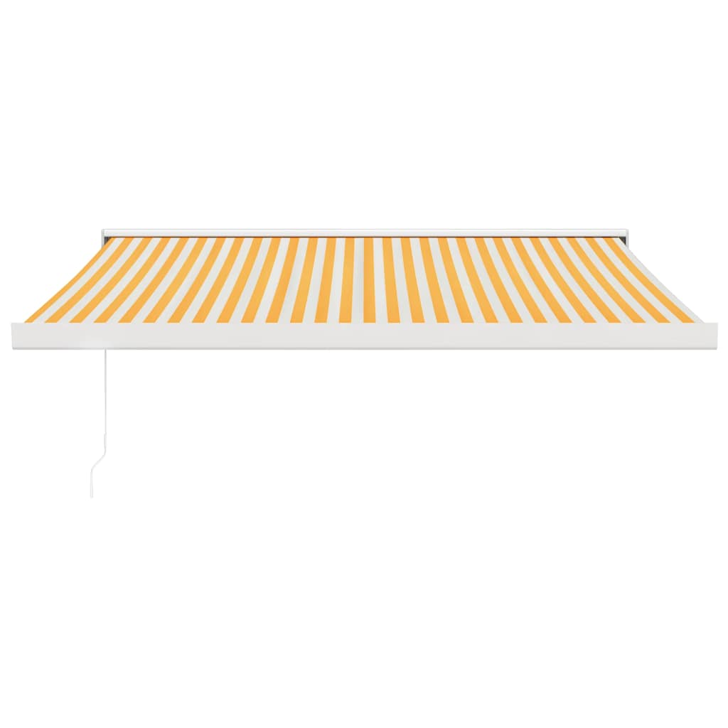 Tenda Retrattile Gialla e Bianca 3,5x2,5 m Tessuto e Alluminio