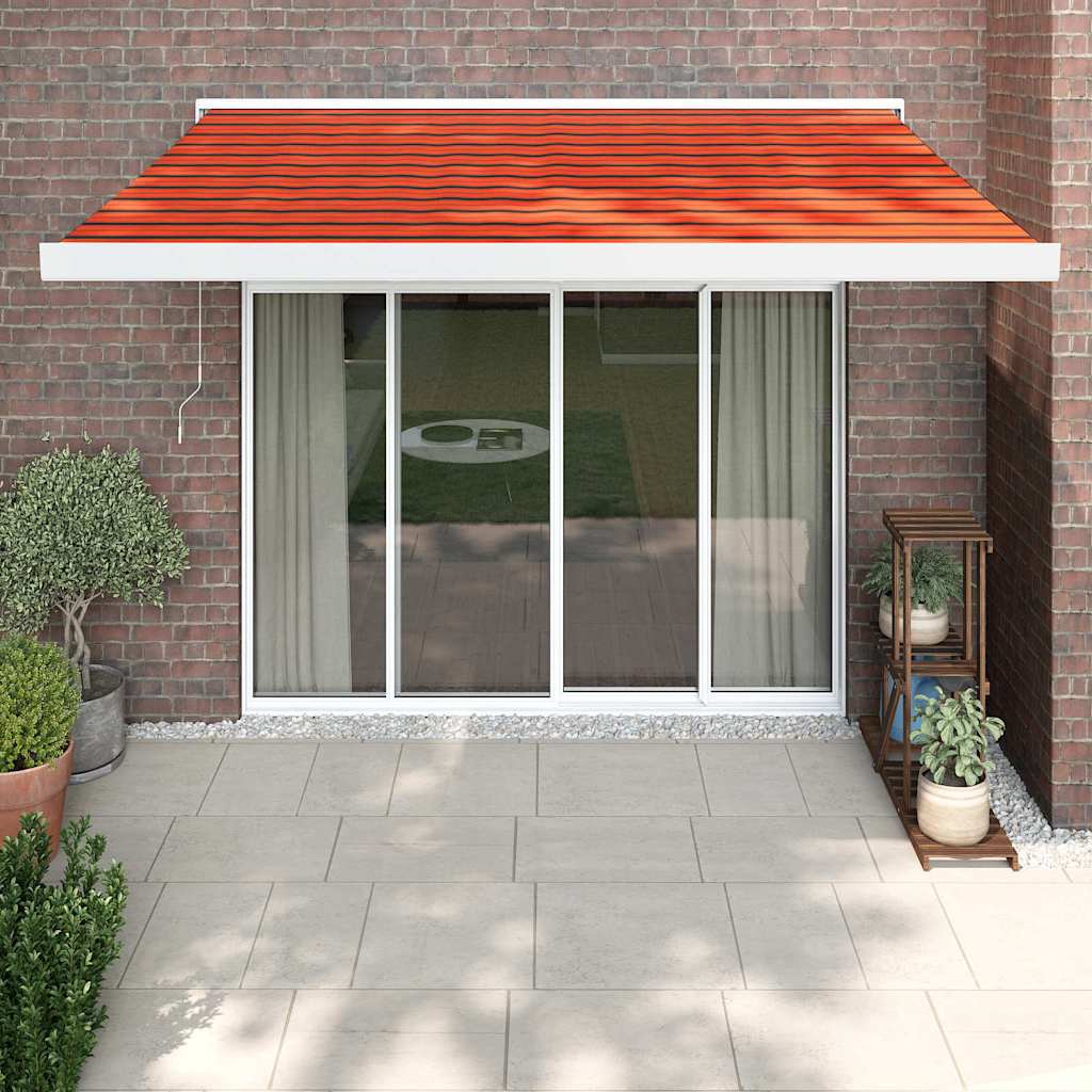 Tenda Retrattile Arancione Marrone 3x2,5 m Tessuto e Alluminio
