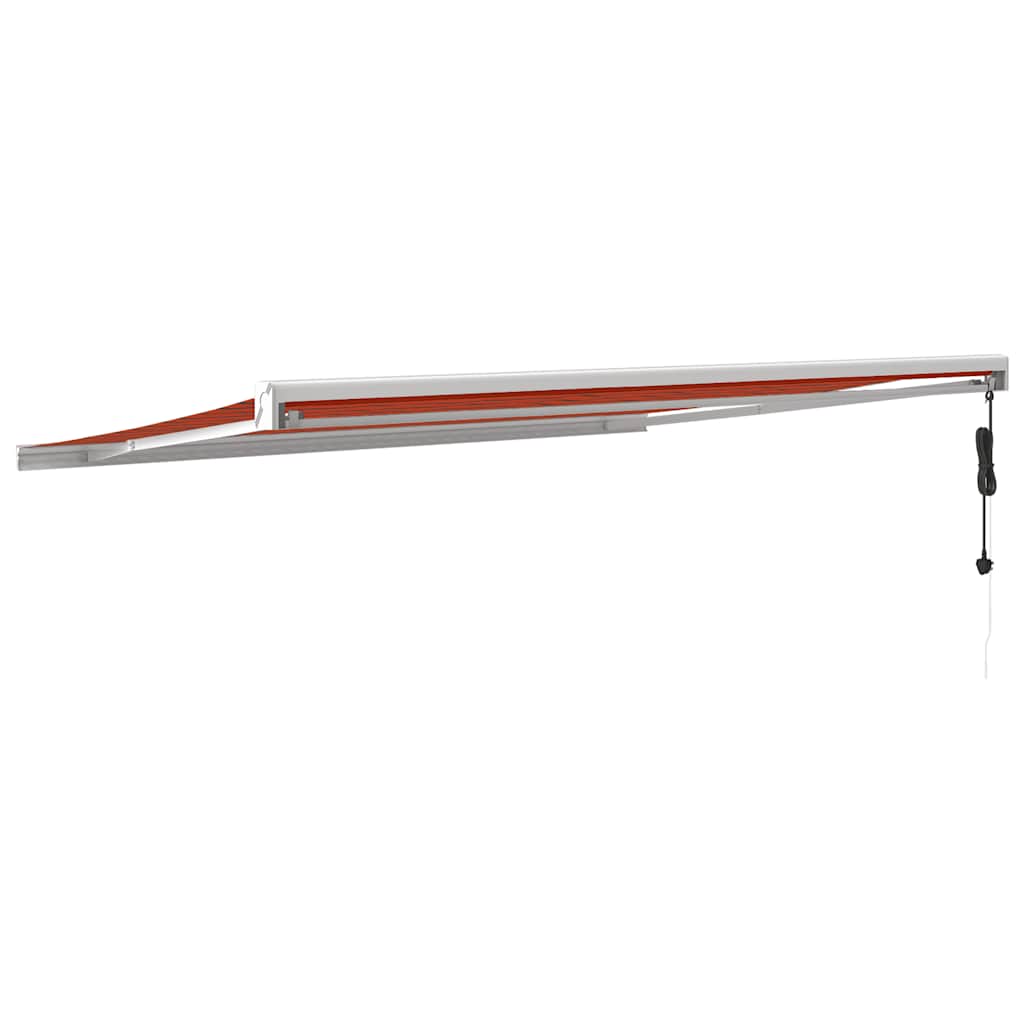 Tenda Retrattile Arancione e Marrone 4,5x3m Tessuto e Alluminio