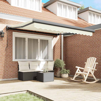 Tenda da Sole Retrattile Crema 3x2,5 m in Tessuto e Alluminio