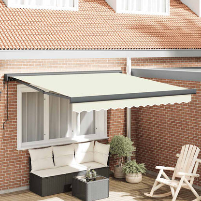 Tenda da Sole Retrattile Crema 3x2,5 m in Tessuto e Alluminio