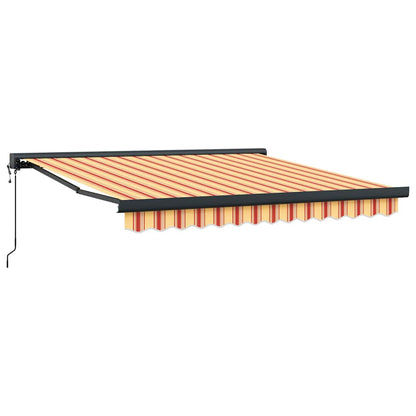 Tenda Retrattile Gialla e Bianca 3,5x2,5 m Tessuto e Alluminio