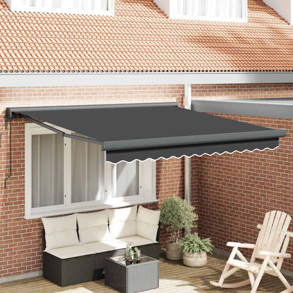 Tenda da Sole Retrattile Antracite 3x2,5 m Tessuto e Alluminio