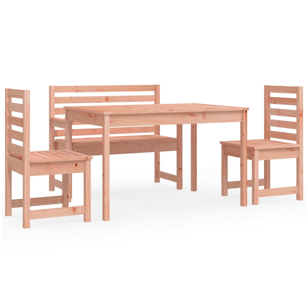 Set da Pranzo per Giardino 4 pz in Legno Massello di Douglas
