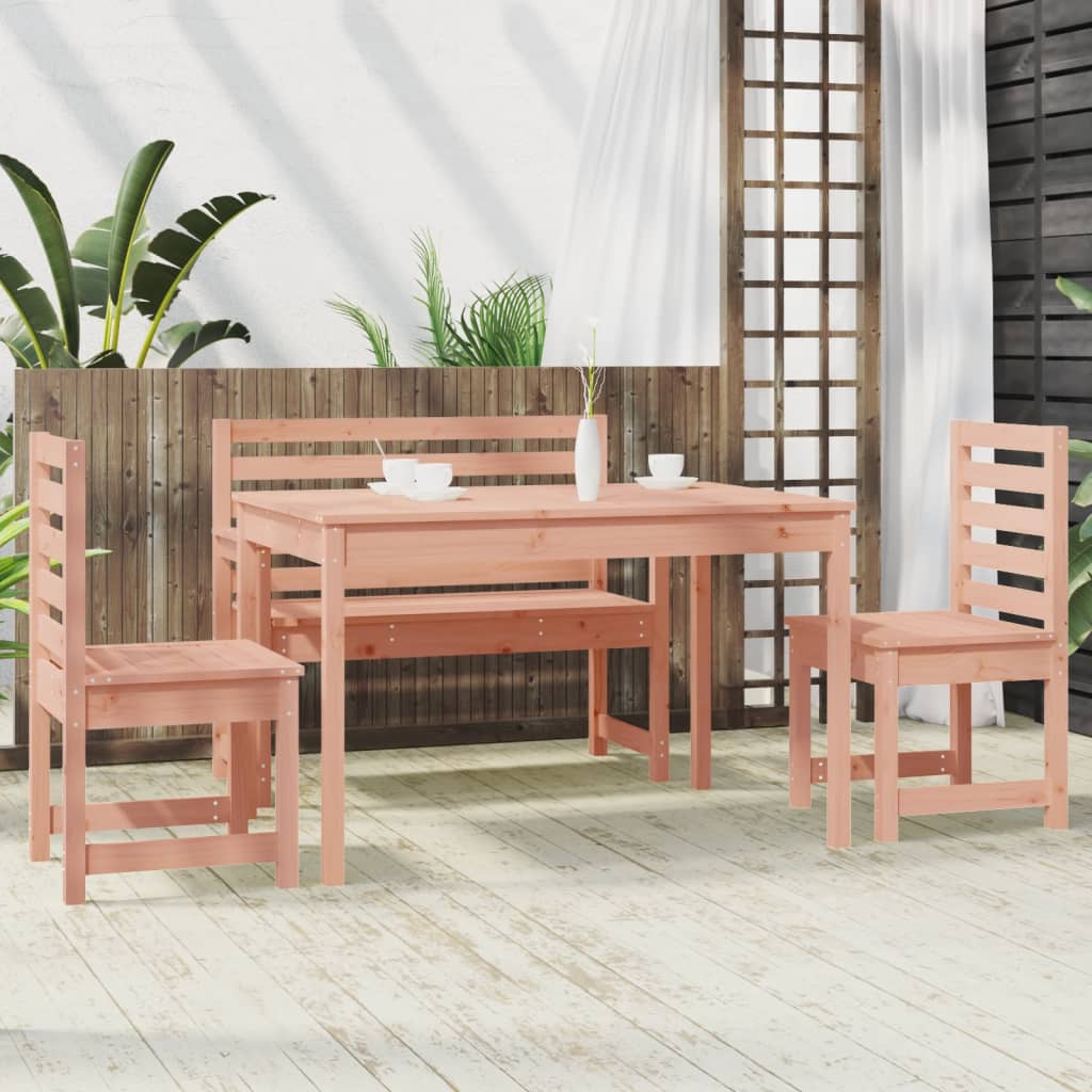 Set da Pranzo per Giardino 4 pz in Legno Massello di Douglas
