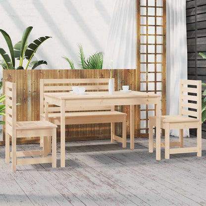 Set da Pranzo per Giardino 4 pz in Legno Massello di Pino