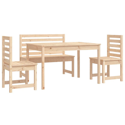 Set da Pranzo per Giardino 4 pz in Legno Massello di Pino