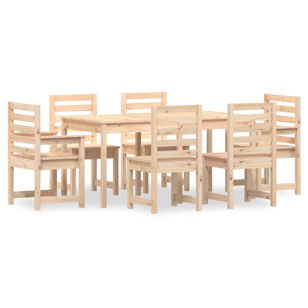 Set da Pranzo da Giardino 7 pz in Legno Massello di Pino
