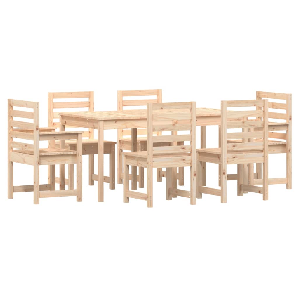 Set da Pranzo da Giardino 7 pz in Legno Massello di Pino