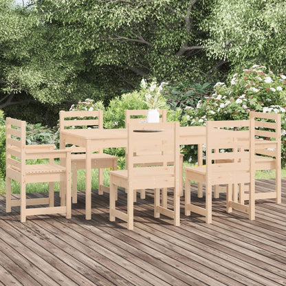 Set da Pranzo da Giardino 7 pz in Legno Massello di Pino