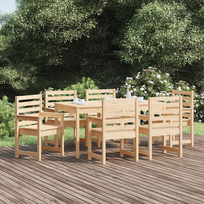 Set da Pranzo da Giardino 7 pz in Legno Massello di Pino
