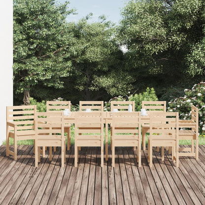 Set da Pranzo da Giardino 11 pz in Legno Massello di Pino