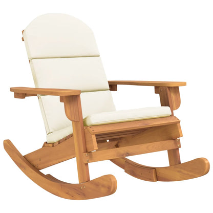 Sedia a Dondolo Adirondack con Cuscini Legno Massello di Acacia