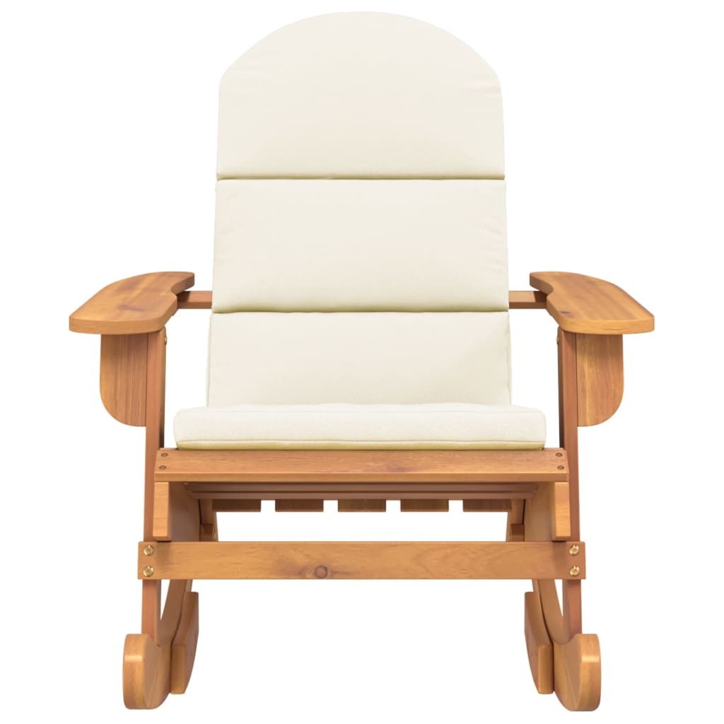 Sedia a Dondolo Adirondack con Cuscini Legno Massello di Acacia