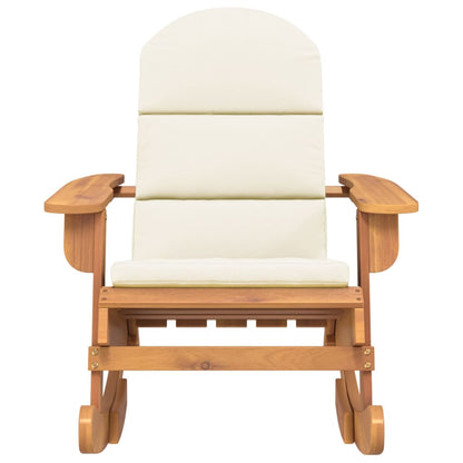 Sedia a Dondolo Adirondack con Cuscini Legno Massello di Acacia